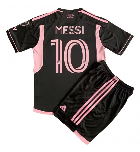 Inter Miami Lionel Messi #10 Venkovní dres pro děti 2023-24 Krátký Rukáv (+ trenýrky)